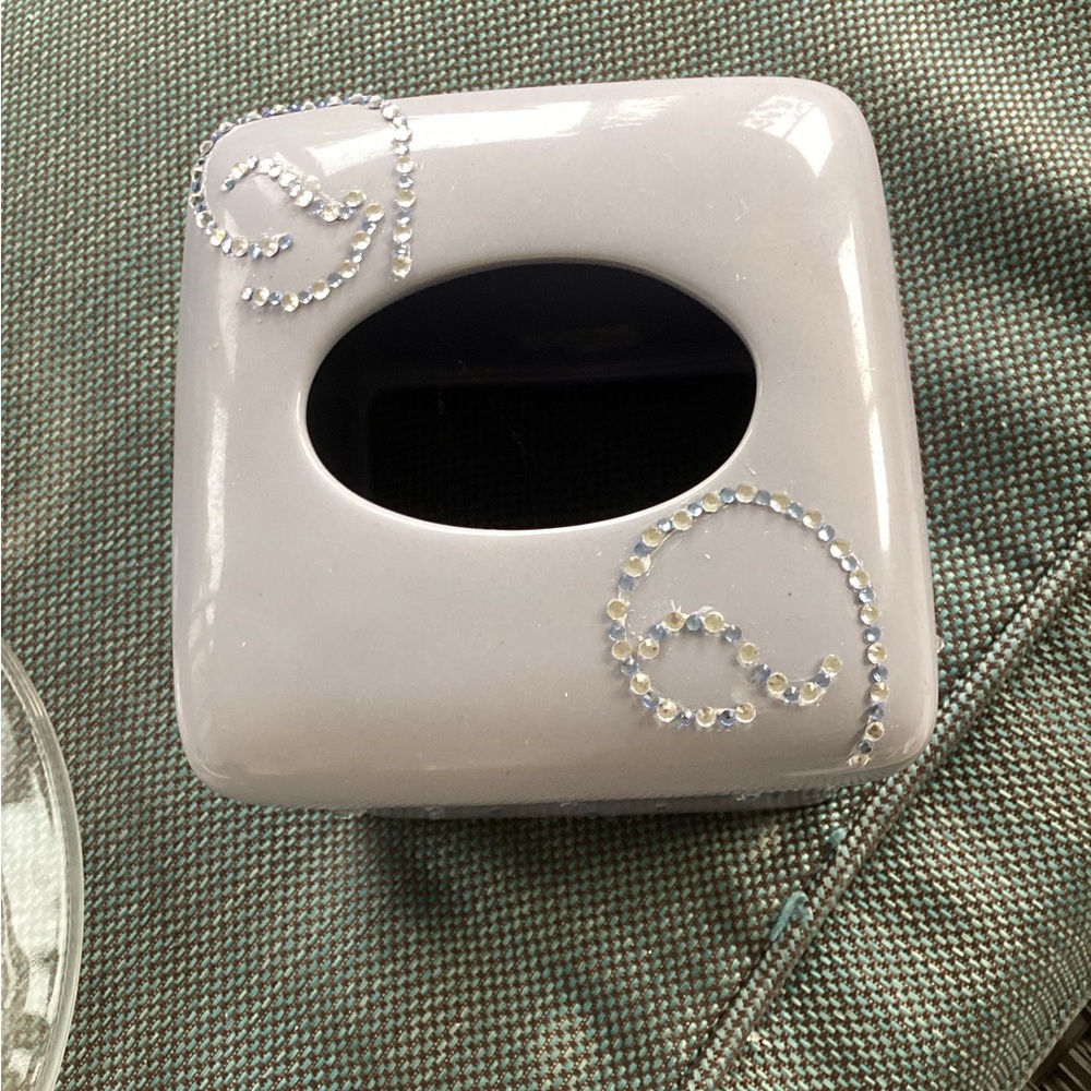 Handcrafted Gray Ceramic Vase with Beaded Accent